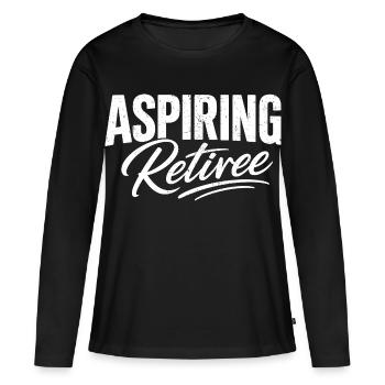 Aspirant retraité - T-shirt manches longues Premium bio Femme - noir - Devant - Julia (174cm)