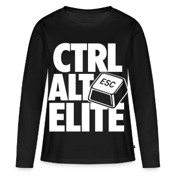 Ctrl Alt Elite Programmer - Women's Premium Organic Long Sleeve Shirt - black - Front - Julia (174cm)