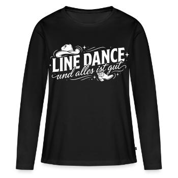 La danse en ligne et tout va bien - T-shirt manches longues Premium bio Femme - noir - Devant - Julia (174cm)