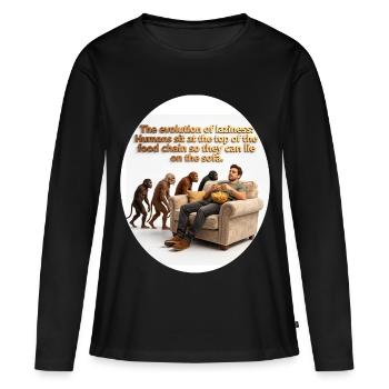 Évolution du canapé : singes et collation - T-shirt manches longues Premium bio Femme - noir - Devant - Julia (174cm)