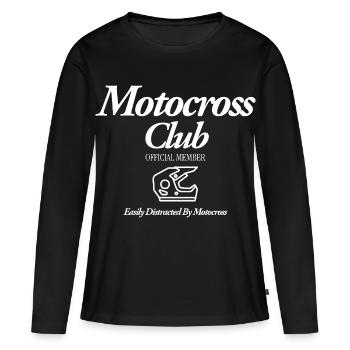 Motocross - T-shirt manches longues Premium bio Femme - noir - Devant - Julia (174cm)