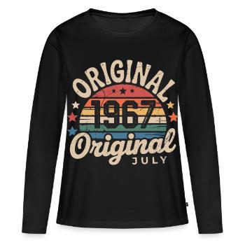Original Juillet 1967 Anniversaire Vintage Retro - T-shirt manches longues Premium bio Femme - noir - Devant - Julia (174cm)
