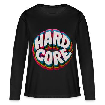 Hardcore Rainbow - T-shirt manches longues Premium bio Femme - noir - Devant - Julia (174cm)