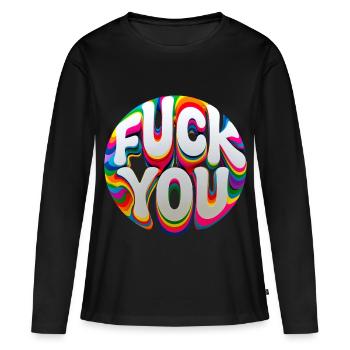Provocation colorée - T-shirt manches longues Premium bio Femme - noir - Devant - Julia (174cm)