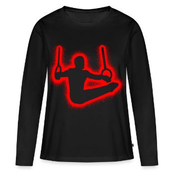 Turner Gymnastik Ringeturnen Ringe Turnen Kinder - Frauen Premium Bio Langarmshirt - Schwarz - Vorne - Julia (174cm)