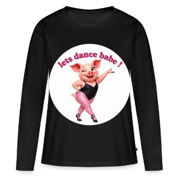 Dansons Babe Cochon Danse Figure - T-shirt manches longues Premium bio Femme - noir - Devant - Julia (174cm)
