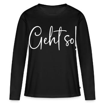 Ça se passe comme ça - T-shirt manches longues Premium bio Femme - noir - Devant - Julia (174cm)