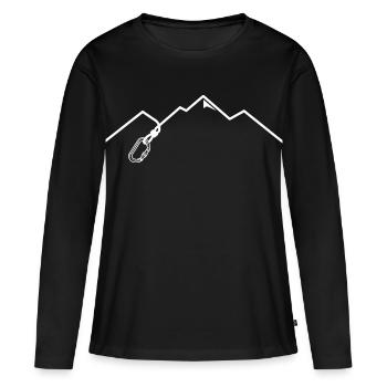 Carabiner Mountains Climbing - Women's Premium Organic Long Sleeve Shirt - black - Front - Julia (174cm)
