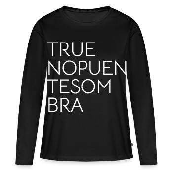 DONNERSCHATTENBRÜCKE - Frauen Premium Bio Langarmshirt - Schwarz - Vorne - Julia (174cm)