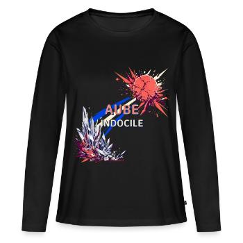 Aube Indocile Éclat Cristal - T-shirt manches longues Premium bio Femme - noir - Devant - Julia (174cm)