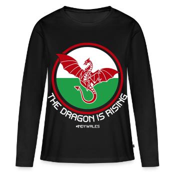 Le Dragon s’élève, Indy Wales - T-shirt manches longues Premium bio Femme - noir - Devant - Julia (174cm)