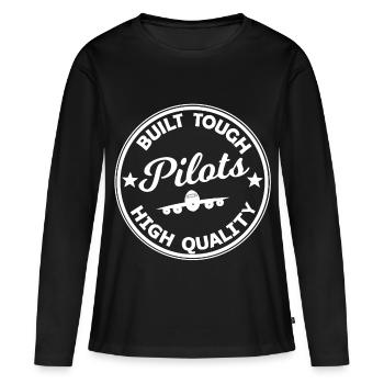 Pilot badge high quality aircraft - Women's Premium Organic Long Sleeve Shirt - black - Front - Julia (174cm)