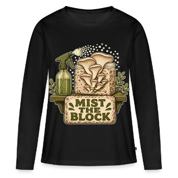 MIST THE BLOCK - Frauen Premium Bio Langarmshirt - Schwarz - Vorne - Julia (174cm)