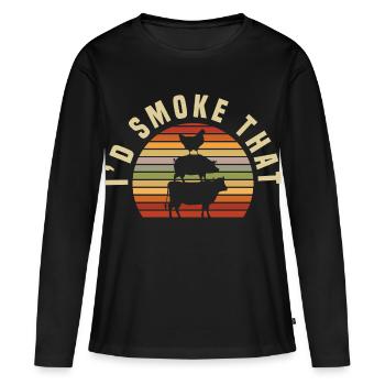 Grillmeister Gift Meat, Sausage & Beer - Women's Premium Organic Long Sleeve Shirt - black - Front - Julia (174cm)