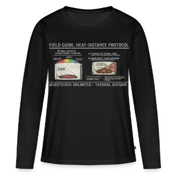 Wurst-Heatdistanz Protokoll - Frauen Premium Bio Langarmshirt - Schwarz - Vorne - Julia (174cm)