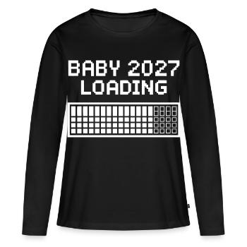 Baby 2027 Pixel Loading - Women's Premium Organic Long Sleeve Shirt - black - Front - Julia (174cm)