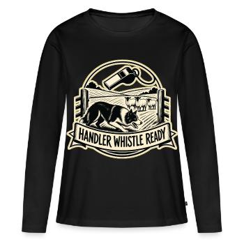 HANDLER WHISTLE READY Dog - Women's Premium Organic Long Sleeve Shirt - black - Front - Julia (174cm)