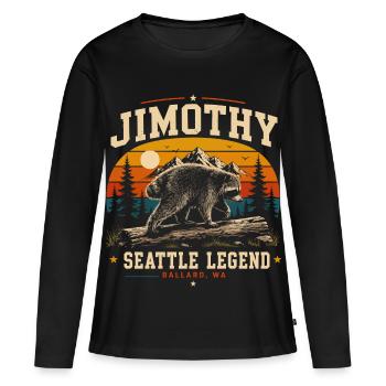 Raton Laveur Jimothy Pleine Lune Sunset Vintage - T-shirt manches longues Premium bio Femme - noir - Devant - Julia (174cm)