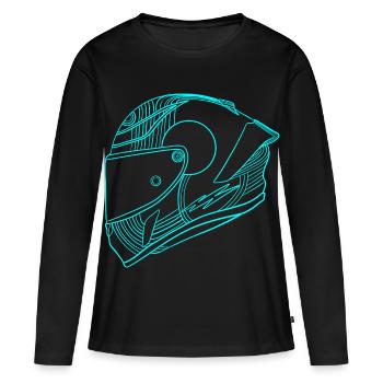 Helm - Frauen Premium Bio Langarmshirt - Schwarz - Vorne - Julia (174cm)