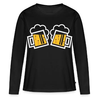 2 Bavarian beer mugs Prosten (beer / NEG 2C) - Women's Premium Organic Long Sleeve Shirt - black - Front - Julia (174cm)