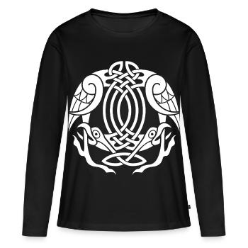 Celtic Eagles (Weiß) - Frauen Premium Bio Langarmshirt - Schwarz - Vorne - Julia (174cm)