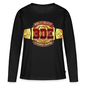Meilleur Père de tous les temps - Ceinture de combat pour le titre - T-shirt manches longues Premium bio Femme - noir - Devant - Julia (174cm)