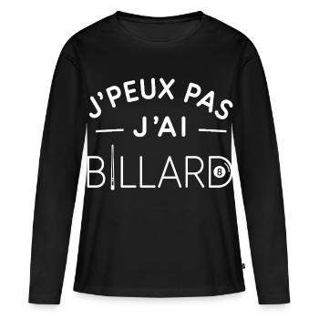 Billard Humour Cadeau Passionné de Billard - T-shirt manches longues Premium bio Femme - noir - Devant - Julia (174cm)