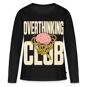 Overthinking Club mit Gedankenchaos - Frauen Premium Bio Langarmshirt - Schwarz - Vorne - Julia (174cm)