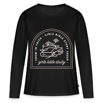Mädchen-Bibelstudien-Christliche Gruppe - Frauen Premium Bio Langarmshirt - Schwarz - Vorne - Julia (174cm)