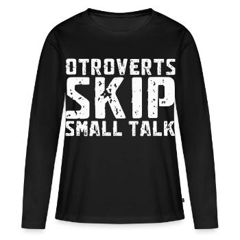 Conversations banales de Skippen Otroverted - T-shirt manches longues Premium bio Femme - noir - Devant - Julia (174cm)