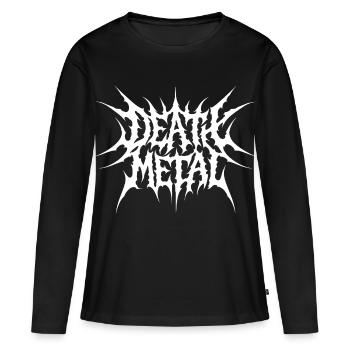 Death Metal gezackter Schriftzug  - Frauen Premium Bio Langarmshirt - Schwarz - Vorne - Julia (174cm)