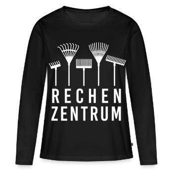 Rechenzentrum IT EDV Nerd Computer weiß - Frauen Premium Bio Langarmshirt - Schwarz - Vorne - Julia (174cm)