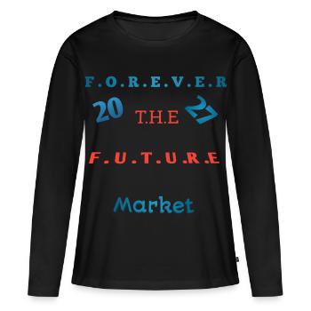 Forever 20 Der Zukunftsmarkt - Frauen Premium Bio Langarmshirt - Schwarz - Vorne - Julia (174cm)