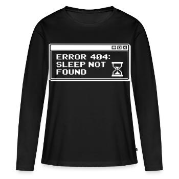 404 Pixel Sleep Not Found - T-shirt manches longues Premium bio Femme - noir - Devant - Julia (174cm)