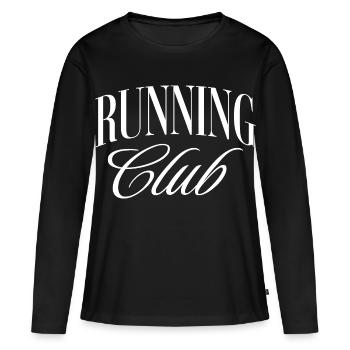 Club de course - T-shirt manches longues Premium bio Femme - noir - Devant - Julia (174cm)