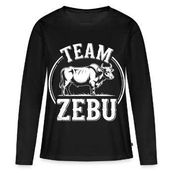 Motif du zèbu - T-shirt manches longues Premium bio Femme - noir - Devant - Julia (174cm)