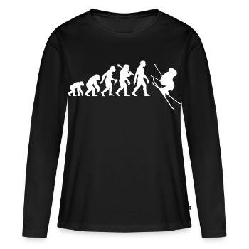 Skier Evolution pour le ski alpin - T-shirt manches longues Premium bio Femme - noir - Devant - Julia (174cm)