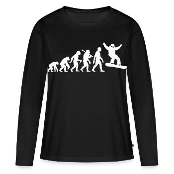 Snowboarder Evolution für Snowboard Spaß - Frauen Premium Bio Langarmshirt - Schwarz - Vorne - Julia (174cm)