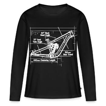Plan VTT : Technologie de châssis intégrales - T-shirt manches longues Premium bio Femme - noir - Devant - Julia (174cm)