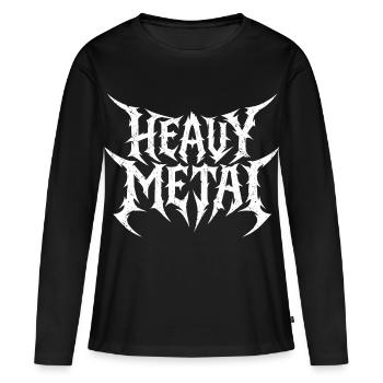 Lettrage en métal lourd - T-shirt manches longues Premium bio Femme - noir - Devant - Julia (174cm)