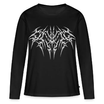 Abtraktes Goth Neo Tribal Design - T-shirt manches longues Premium bio Femme - noir - Devant - Julia (174cm)