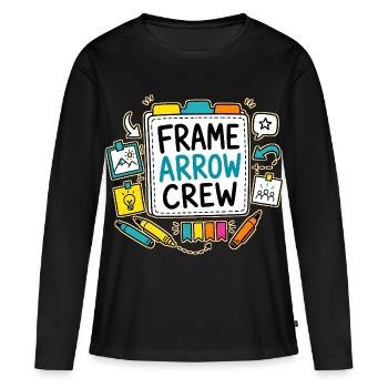 ÉQUIPE DE FRAME ARROW - T-shirt manches longues Premium bio Femme - noir - Devant - Julia (174cm)