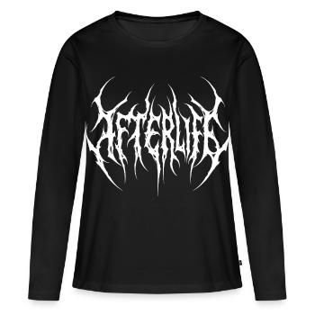 Lettrage métallique Aggressive Beyond Thorns - T-shirt manches longues Premium bio Femme - noir - Devant - Julia (174cm)
