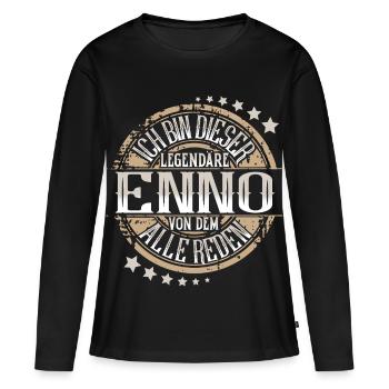 Enno - T-shirt manches longues Premium bio Femme - noir - Devant - Julia (174cm)