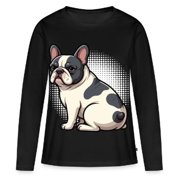 Bouledogue français Frenchie Propriétaire de Frenchie - T-shirt manches longues Premium bio Femme - noir - Devant - Julia (174cm)