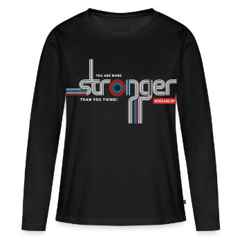 Typographie plus forte que vous ne le pensez - T-shirt manches longues Premium bio Femme - noir - Devant - Julia (174cm)