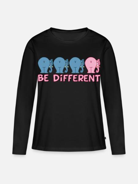 Ein anderer rosa Elefant - Frauen Premium Bio Langarmshirt - Schwarz