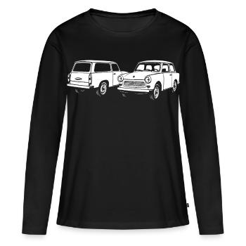 Icônes à deux temps - T-shirt manches longues Premium bio Femme - noir - Devant - Julia (174cm)