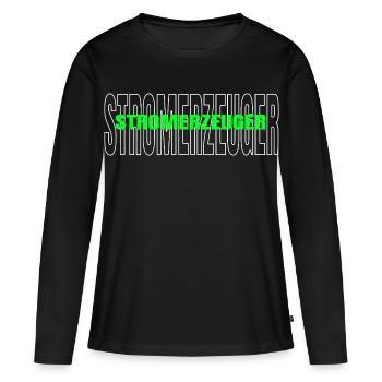 Production d’énergie durable - T-shirt manches longues Premium bio Femme - noir - Devant - Julia (174cm)