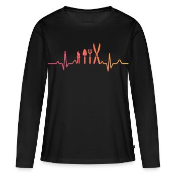 Sunset Heartbeat Gärtner Pflanzkübel - Frauen Premium Bio Langarmshirt - Schwarz - Vorne - Julia (174cm)